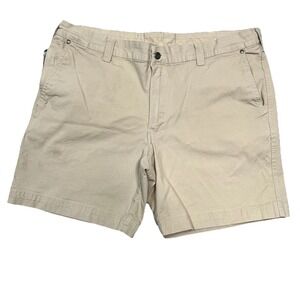 Columbia Shorts Mens 40 Stretch Khaki Chino Flat Front Side Zip Pocket READ